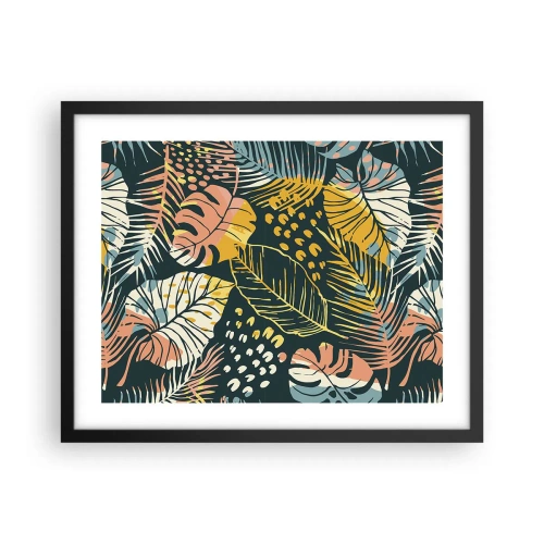 Affisch i svart ram - Lövfantasi - 50x40 cm