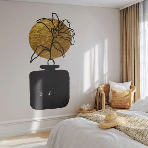 Fototapet Standard Eco - Guldvärd skönhet - Vas, Blommor, Minimalism - 200x140 cm