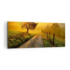 Canvastavla - Bild på duk - Honungfärgad eftermiddag - 100x40 cm