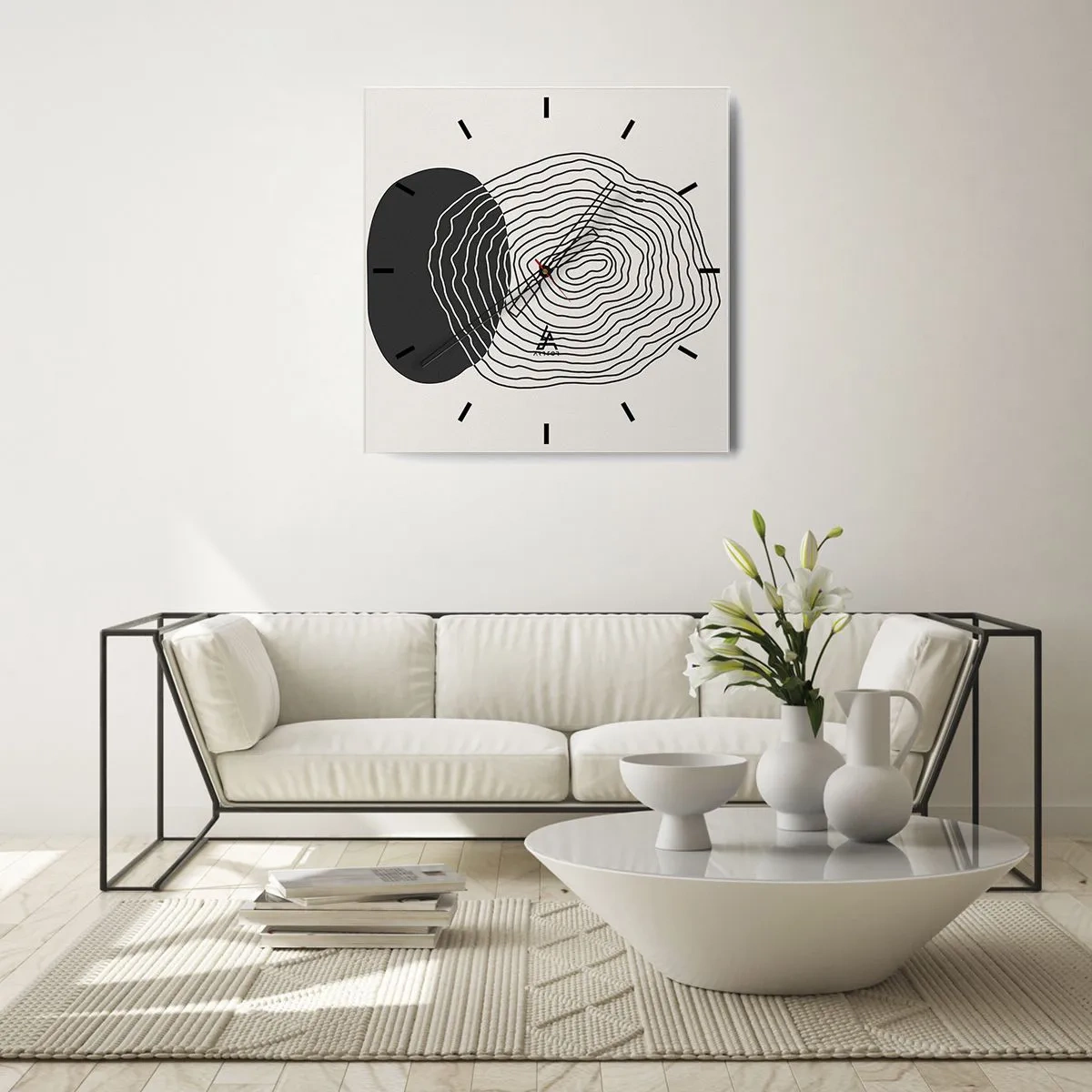 Väggklocka - Klocka på glas - Varaktighet och vibration - 40x40 cm