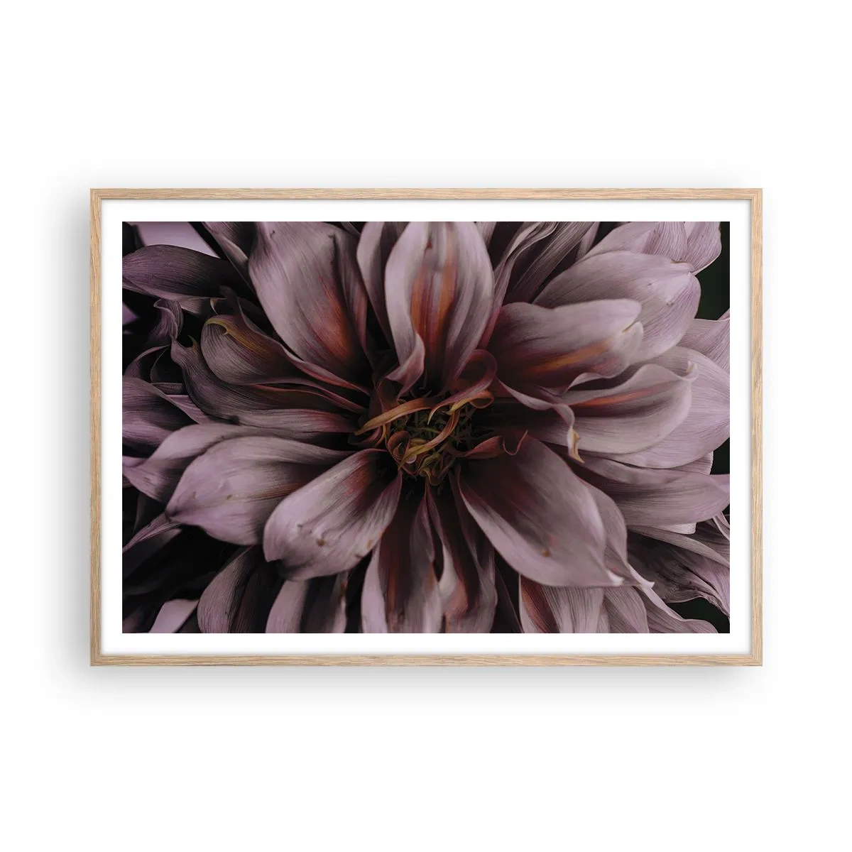 Affisch i ram av ljusek - Blommigt hjärta - 100x70 cm