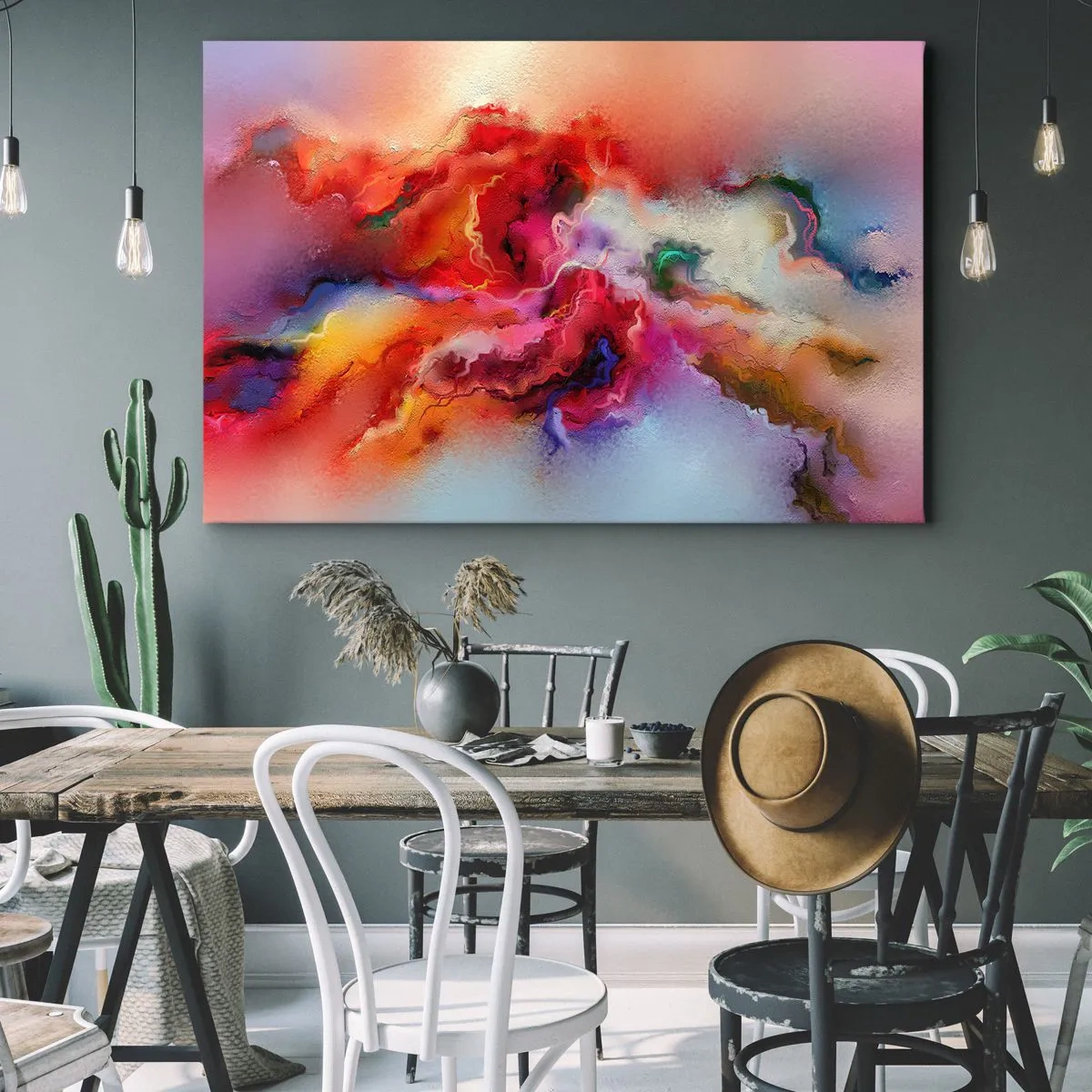 Canvastavla - Bild på duk - Fåna drömmarna - rök - 100x70 cm