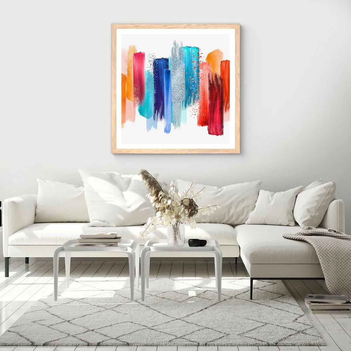 Affisch i ram av ljusek - Upp och ner  - 30x30 cm