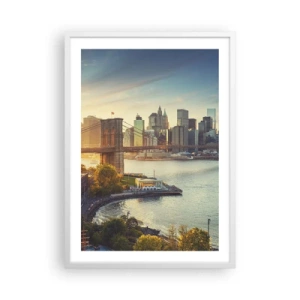 Affisch i vit ram - Storstadsgryning - 50x70 cm