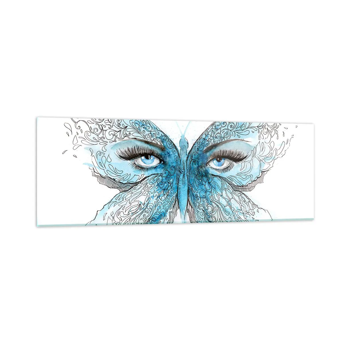 Glastavla - Bild på glas - Fjärilögon - 90x30 cm