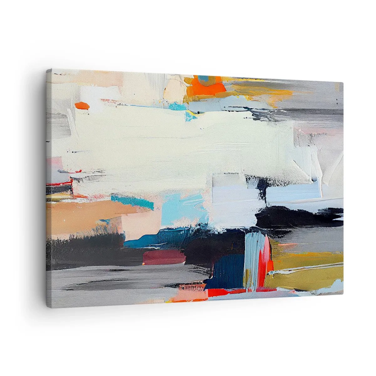 Canvastavla - Bild på duk - Färgglad abstraktion med dynamiska penseldrag - 70x50cm - Finns det någon metod? - Modern väggdekoration för vardagsrum och sovrum ARTTOR