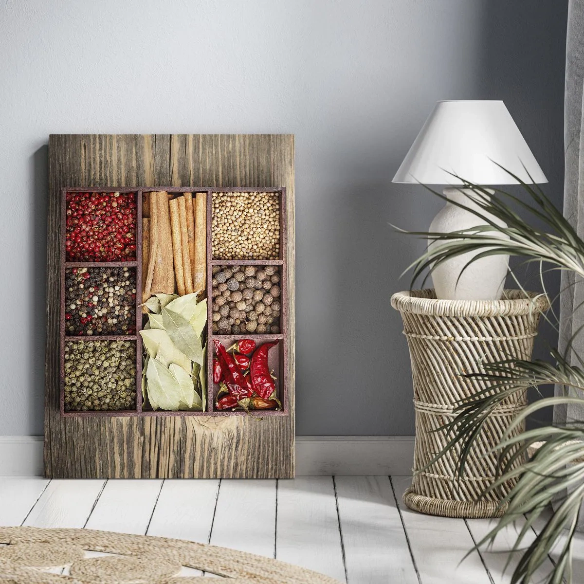 Canvastavla - Bild på duk - Formordning, arombukett - 50x70 cm