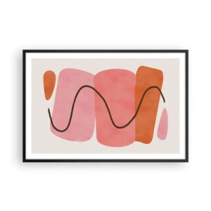 Affisch i svart ram - Formernas mjuka rörelse - 91x61 cm