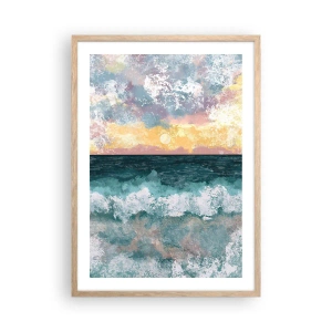Affisch i ram av ljusek - Vatten, ljus, luft - 50x70 cm