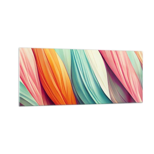 Glastavla - Bild på glas - Regnbågsväv - 100x40 cm