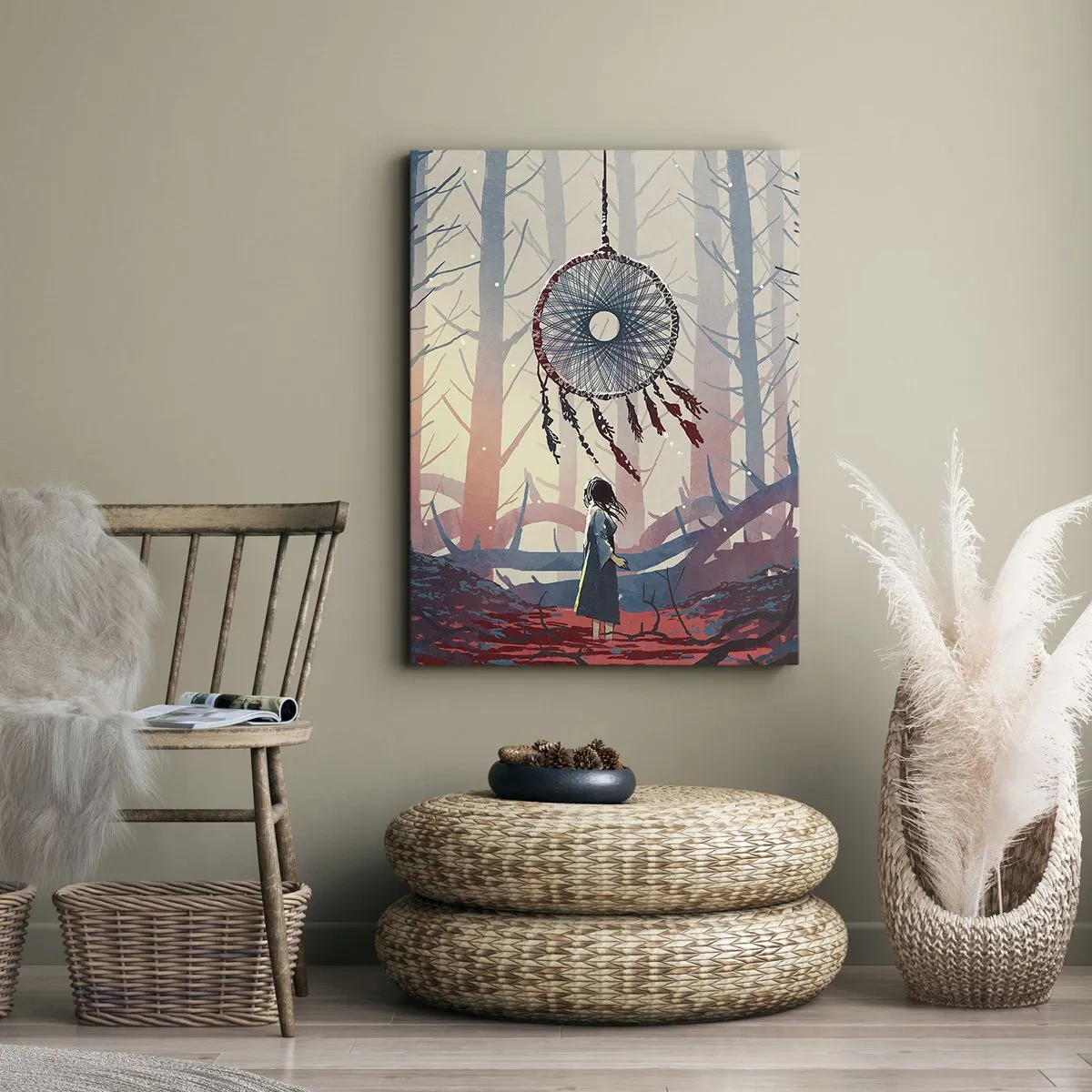Canvastavla - Bild på duk - Hemlighetsfull ritual av lyckan - 50x70 cm
