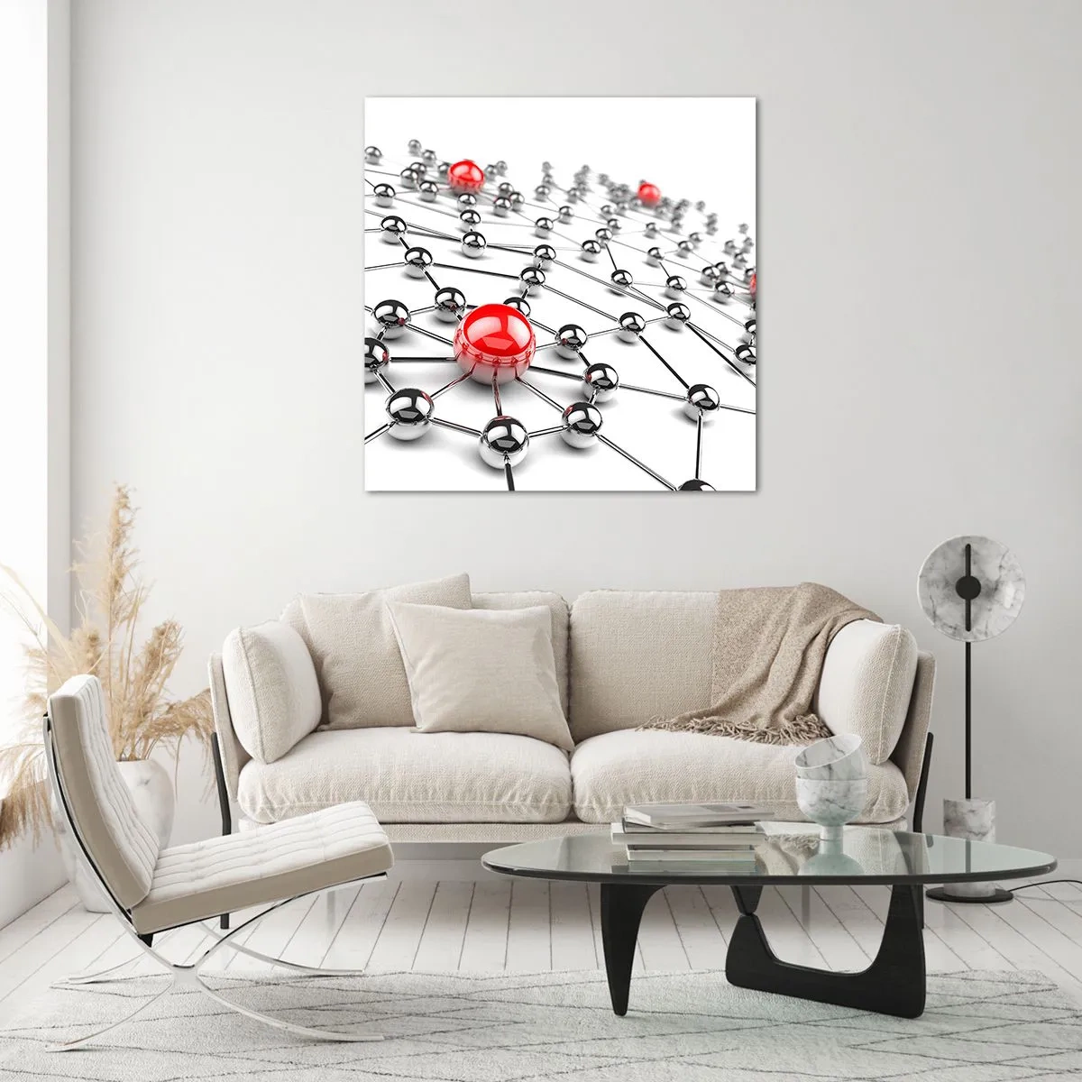 Glastavla - Bild på glas - Silvernät - 60x60 cm