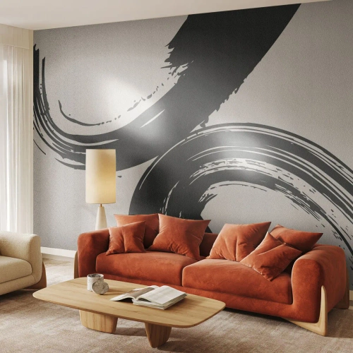 Självhäftande Fototapet Deluxe Sticker - Svepande och cirkulärt - Bit, Borsta, Minimalism - 350x256 cm
