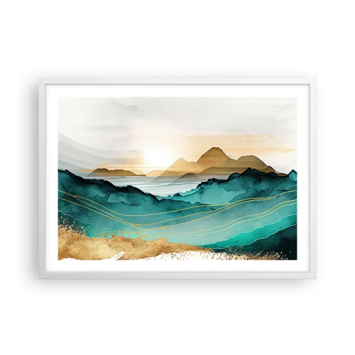 Affisch i vit ram - På gränsen till abstraktion - landskap - 70x50 cm