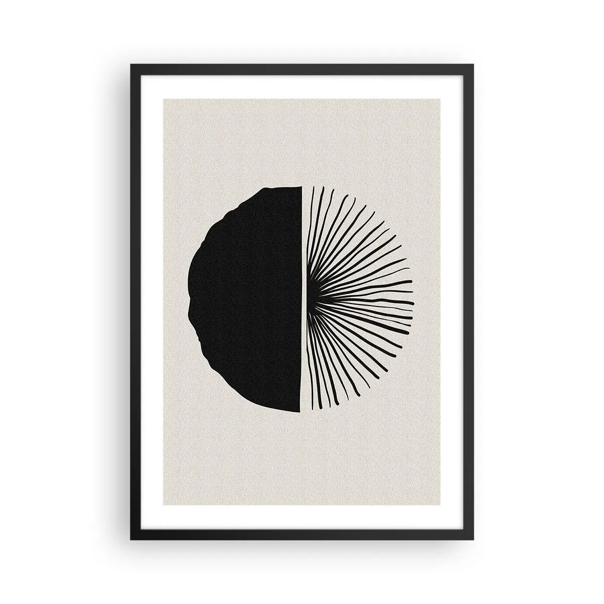 Affisch i svart ram - Minimalistisk svartvit abstraktion - 50x70cm - En rad olika möjligheter - Modern väggdekoration för vardagsrum och sovrum ARTTOR