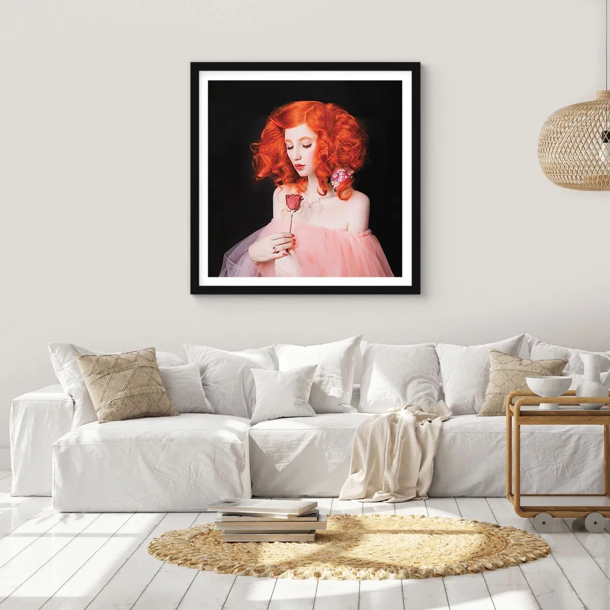 Affisch i svart ram - I Barockstil - 60x60 cm