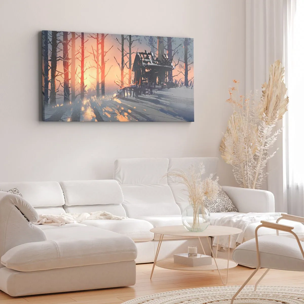 Canvastavla - Bild på duk - det är bara solen som tittar in här - 160x50 cm
