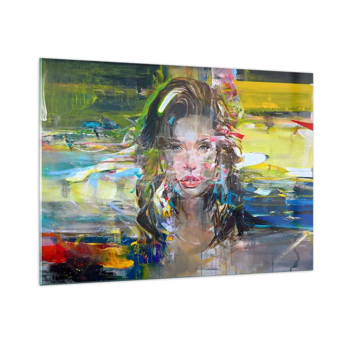 Glastavla - Bild på glas - Bakom luftridån - 100x70 cm