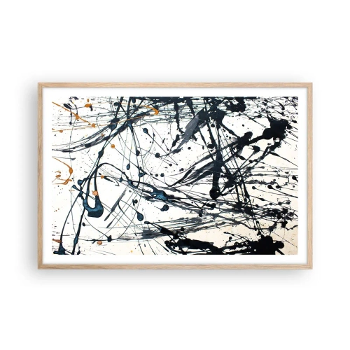 Affisch i ram av ljusek - Expressionistisk abstraktion - 91x61 cm