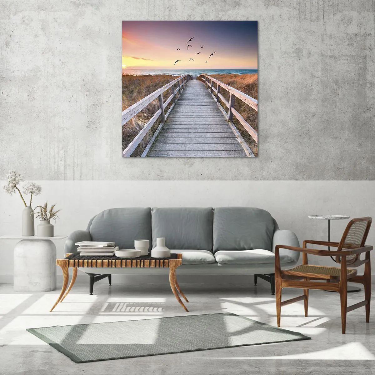 Glastavla - Bild på glas - Startbana - 70x70 cm