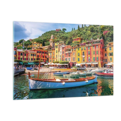 Glastavla - Bild på glas - Italiensk förmiddag - 120x80 cm
