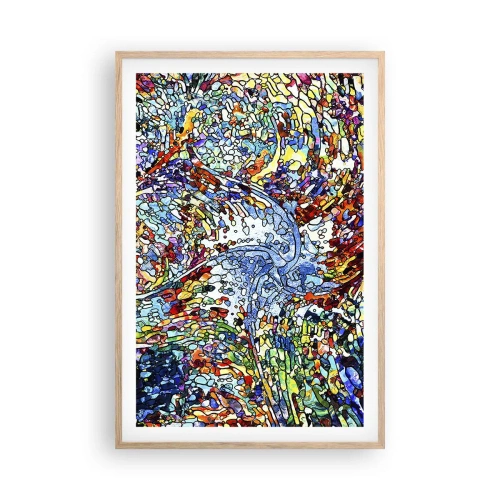 Affisch i ram av ljusek - Glasmålning - droppar - 61x91 cm