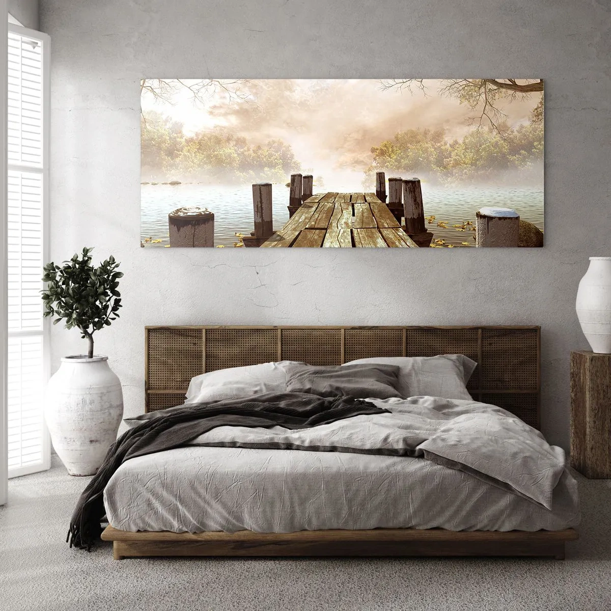 Glastavla - Bild på glas - Höstledsen - 90x30 cm
