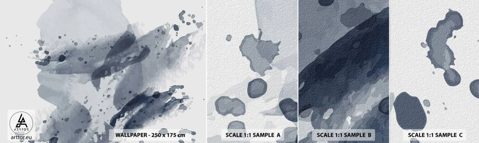 Fototapet Prov Standard Eco - Studie om vattnets natur - Abstraktion, Bit, Modernt mönster - 100x30 cm