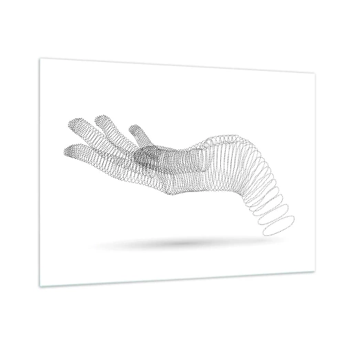 Glastavla - Bild på glas - En spänstig hand - 100x70 cm