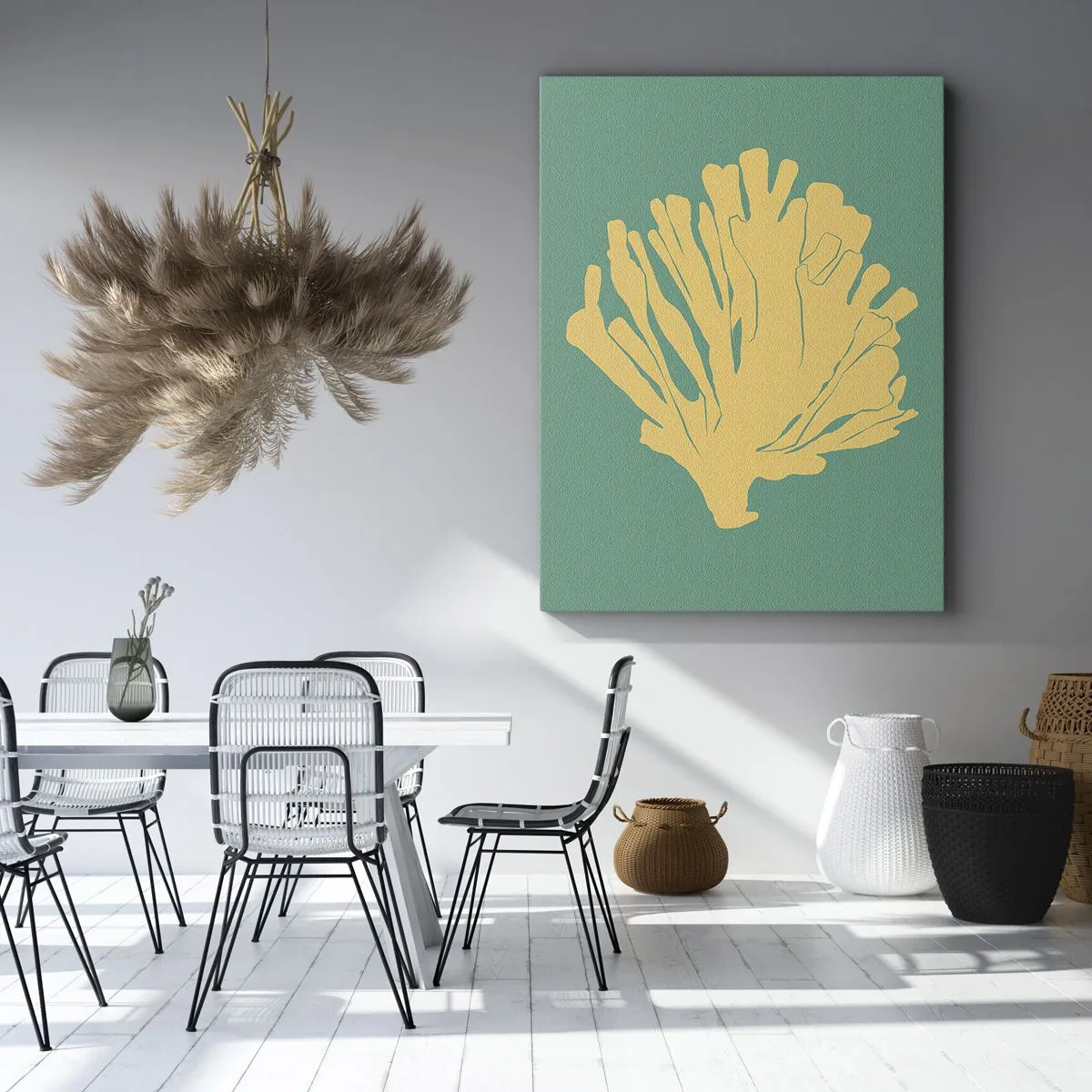 Canvastavla - Bild på duk - En buske av undervattensskog - 65x120 cm