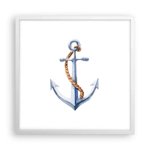 Affisch i vit ram - Heja äventyret! - 50x50 cm