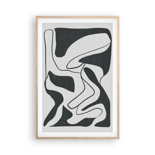 Affisch i ram av ljusek - Abstrakt lek i en labyrint - 61x91 cm