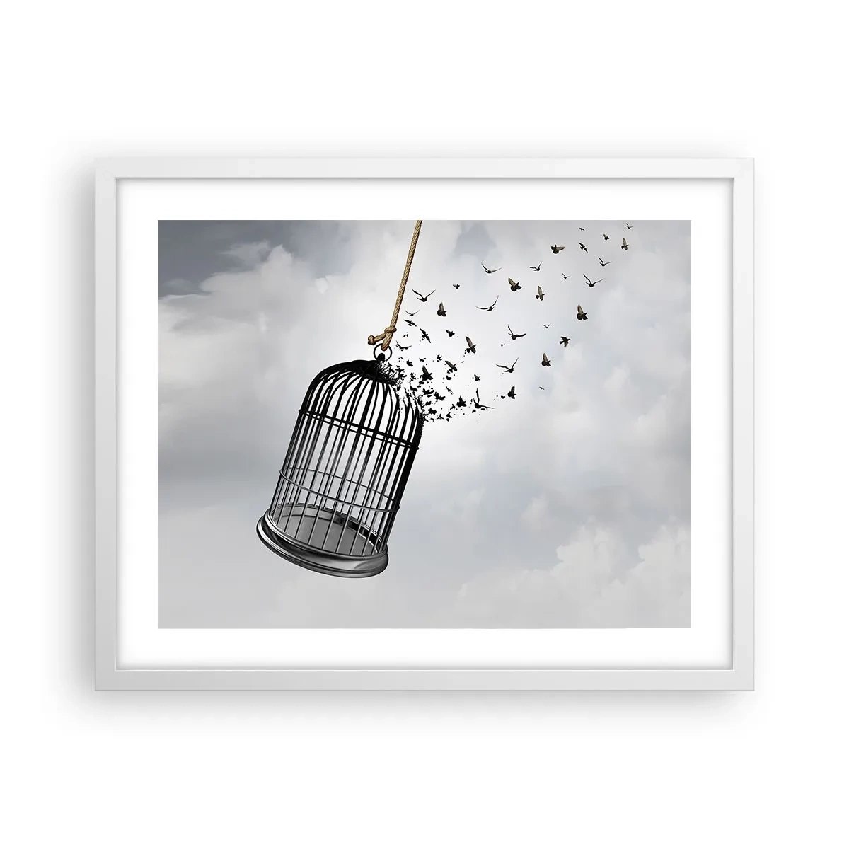 Affisch i vit ram - Tro...Hopp...Frihet! - 50x40 cm