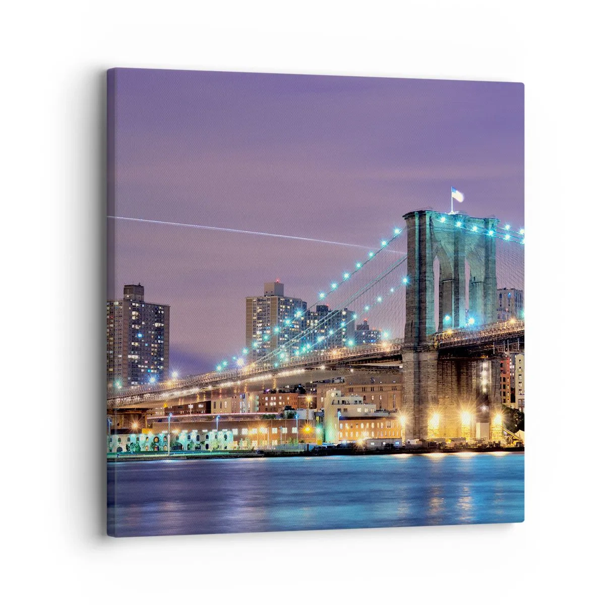 Canvastavla - Bild på duk - Brooklyn-bron sedan många år - 30x30 cm