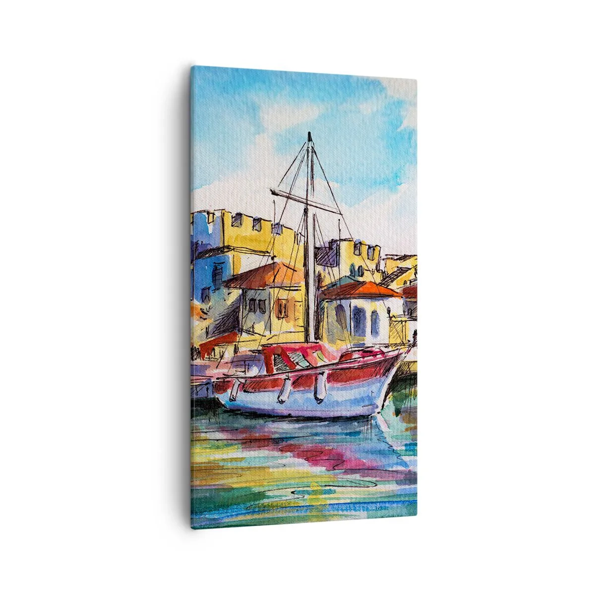Canvastavla - Bild på duk - Regnbågseftermiddag - 55x100 cm