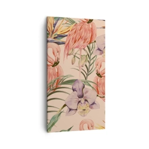 Canvastavla - Bild på duk - Rosa balett i blommor - 45x80 cm