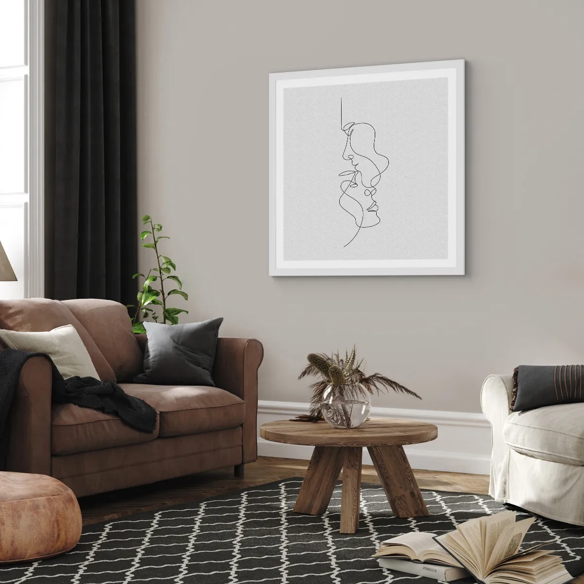 Affisch i vit ram - Sentimentala lustens glöd - 40x40 cm