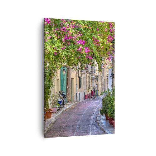 Canvastavla - Bild på duk - Blommande gata - 80x120 cm