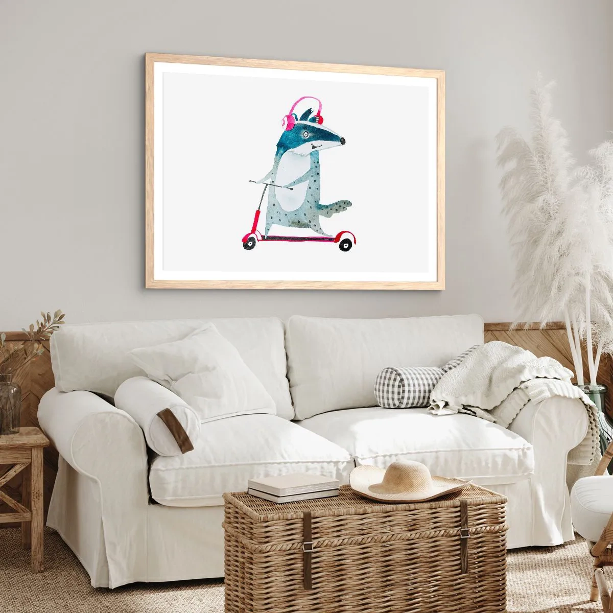 Affisch i ram av ljusek - Grävlingens glädje - 70x50 cm