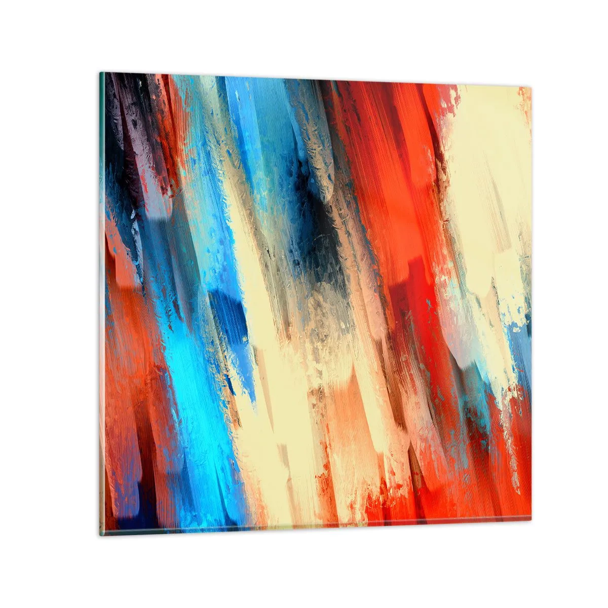 Glastavla - Bild på glas - Färgkaskad - 40x40 cm