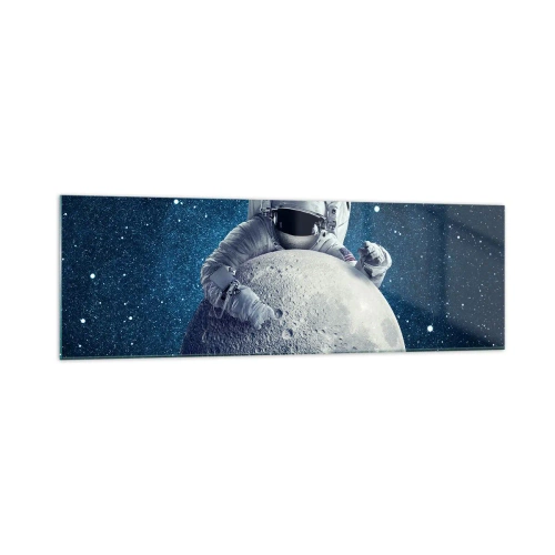 Glastavla - Bild på glas - Skojare i rymden - 160x50 cm