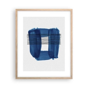 Affisch i ram av ljusek - Svart-blå komposition - 40x50 cm