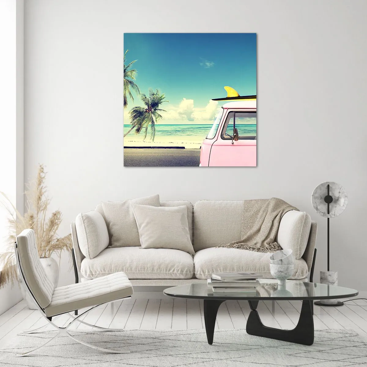 Glastavla - Bild på glas - Dags att börja semester - 40x40 cm