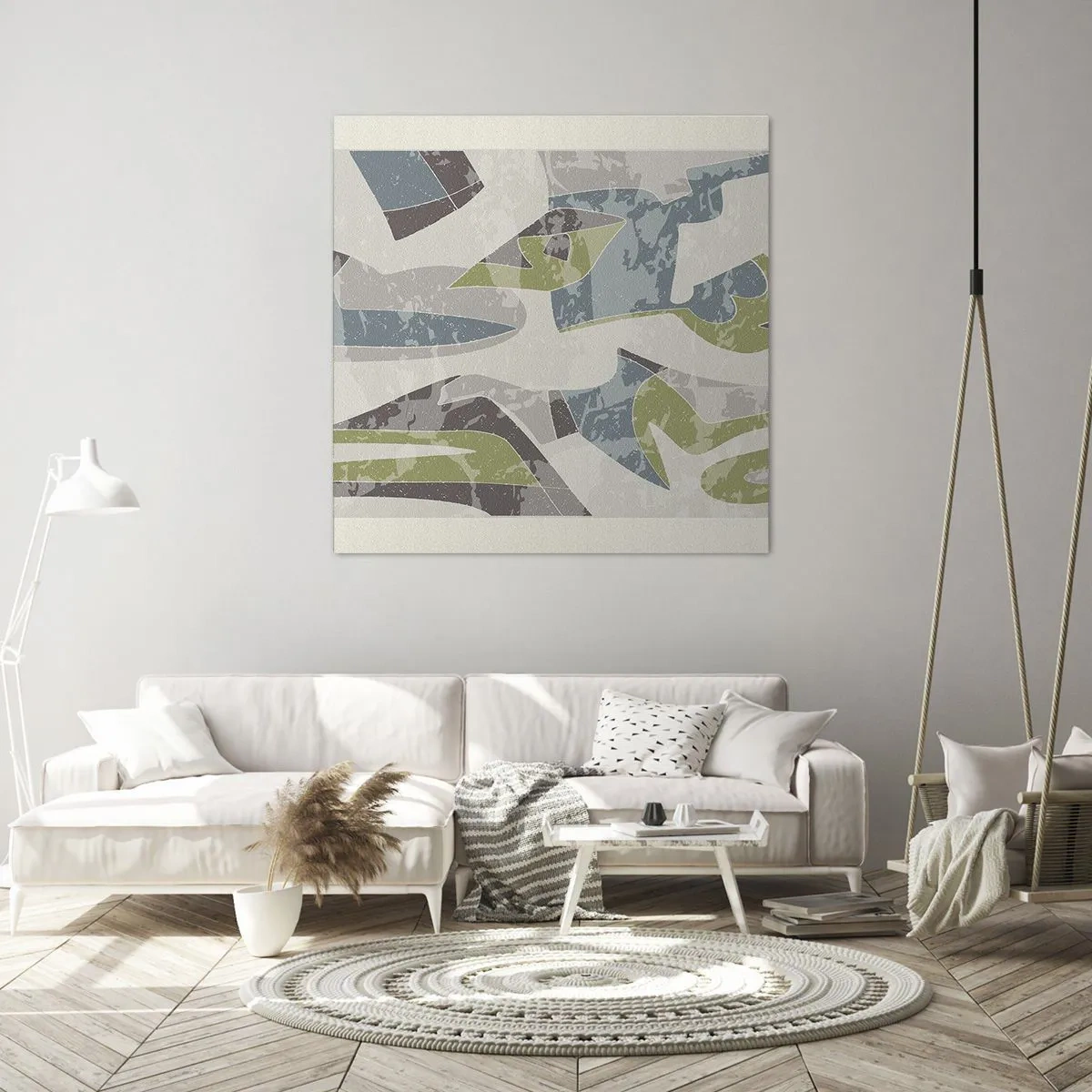 Canvastavla - Bild på duk - Komposition bakom glas - 40x40 cm