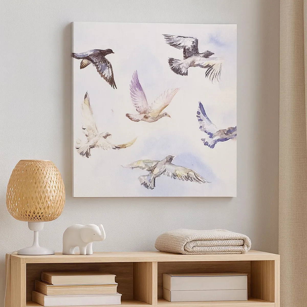 Canvastavla - Bild på duk - Frihet i grått och blått - 30x30 cm