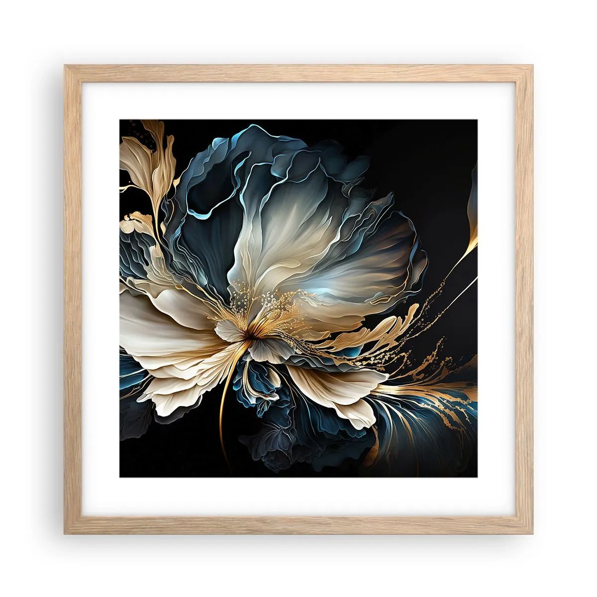 Affisch i ram av ljusek - Sagolik ormbunksblomma - 40x40 cm