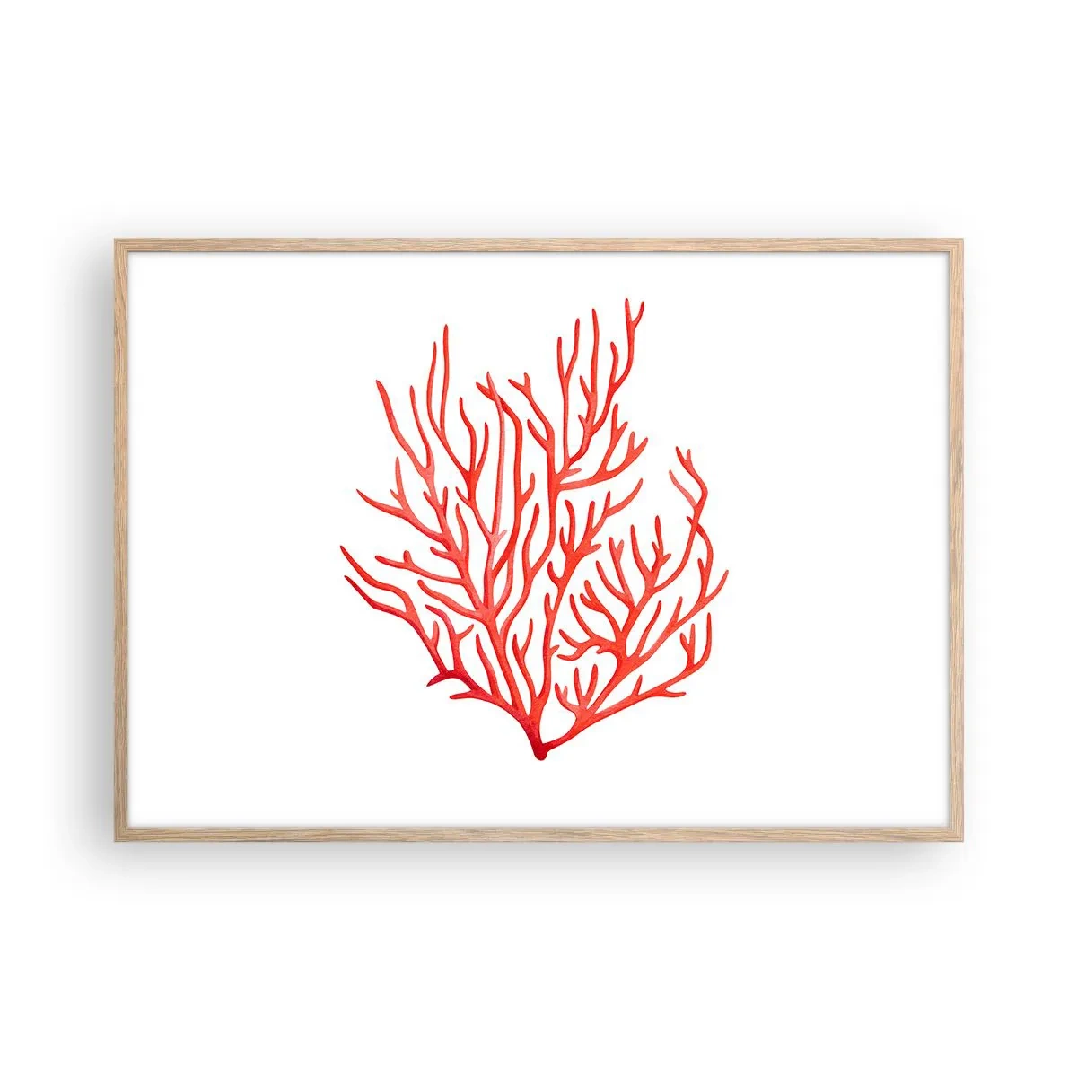 Affisch i ram av ljusek - Filigran av korall - 100x70 cm