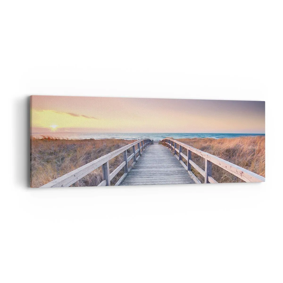 Canvastavla - Bild på duk - Kvällssken i Östersjön - 90x30 cm