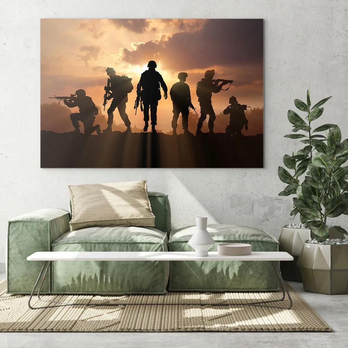 Glastavla - Bild på glas - Brothers in arms - 100x70 cm