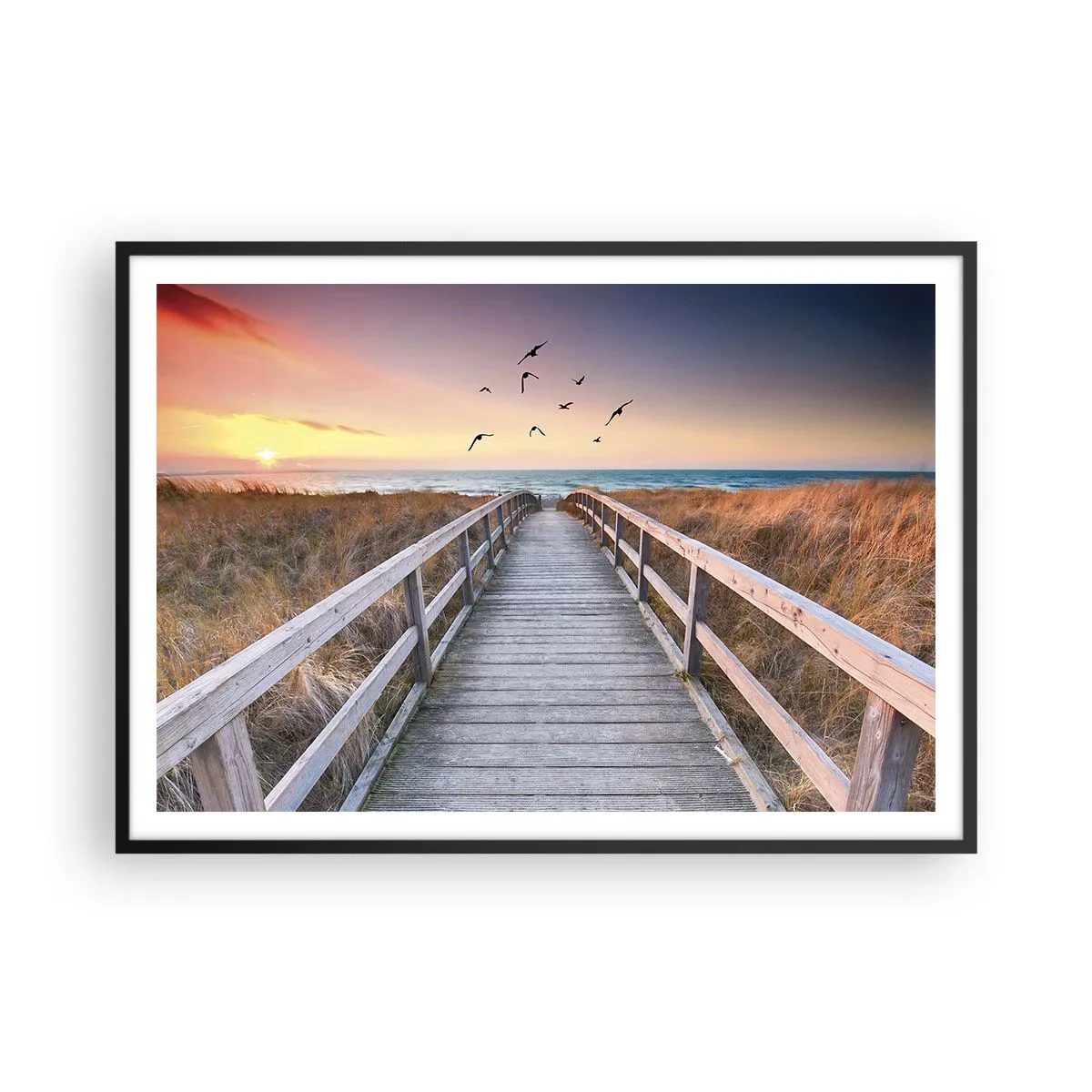 Affisch i svart ram - Startbana - 100x70 cm